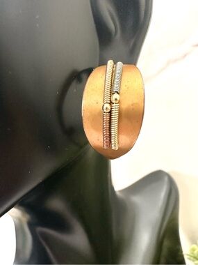 💛Holly Yashi Artisan Copper Tone Half Hoop Earrings